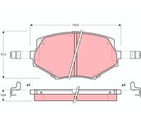 Set di pastiglie freno TRW GDB3103, anteriore