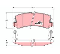 Set di pastiglie freno TRW GDB3164, indietro