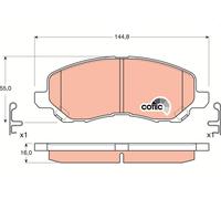 Set di pastiglie freno TRW GDB3287, anteriore