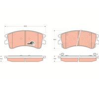 Set di pastiglie freno TRW GDB3310, anteriore