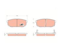 TRW GDB3344 Pastiglie Freno Ceppi Freno Posteriore per Kia