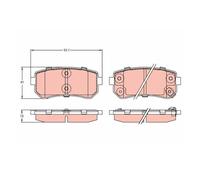 TRW GDB3421 Pastiglie Freno Ceppi Freno Posteriore per Hyundai Kia