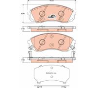 Set di pastiglie freno TRW GDB3448, anteriore