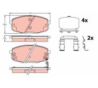 TRW GDB3450 Kit pastiglie freno, Freno a disco per KIA Ceed, KIA Pro Cee'D