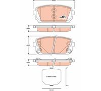 TRW GDB3462 Kit pastiglie freno, Freno a disco per KIA
