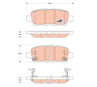 TRW GDB3507 Pastiglie Freno Ceppi Freno Posteriore per Nissan Renault Infiniti