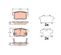 TRW Kit pastiglie freni GDB3516 posteriore per Suzuki SX4 Swift III Kizashi