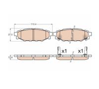 TRW GDB3568 Pastiglie Freno Ceppi Freno Posteriore per Subaru Toyota