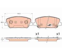 TRW Set di pastiglie freno GDB3582 anteriore Set di 4 per Kia Cee'd SportsWagon (JD) 2012-2018