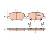 TRW GDB3583 Pastiglie Freno Ceppi Freno Posteriore per Citroën Mazda Mitsubishi