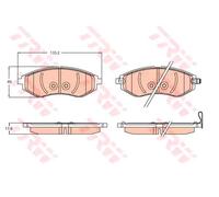 Set di pastiglie freno TRW GDB3634, anteriore