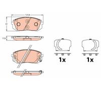 TRW GDB3642 Kit pastiglie freno, Freno a disco per HYUNDAI,KIA