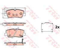 Trw Pastiglia Freno Hyundai H350 2015 >> Gdb3646