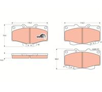 TRW GDB797 Kit pastiglie freno, Freno a disco per BAW,GREAT WALL,NISSAN,TOYOTA,V