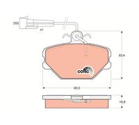 TRW GDB833 Kit pastiglie freno, Freno a disco per AUTOBIANCHI,FIAT,LANCIA