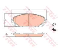 TRW Kit pastiglie freni Anteriore per JEEP CHEROKEE (KL) GDB2094