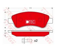 TRW Kit Pastiglie Freno a Disco Frontale per Peugeot 206 Cc 1.6 16V 2.0 S16