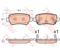 TRW Pastiglie freno GDB3585 - Set di 4 per Kia CEE'D Sportswagon (JD) 2012-2018 Posteriore