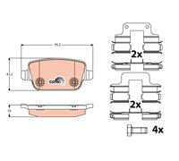 TRW Kit pastiglie freno, Freno a disco GDB1709