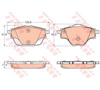 TRW Kit pastiglie freno lunghezza 105,9 mm GDB2034