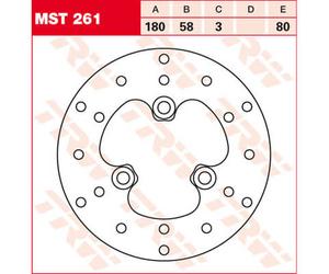 TRW Lucas Brake disc MST261, rigido