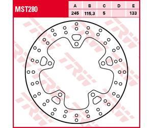 TRW Lucas Brake disc MST280, rigido