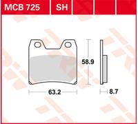 TRW Lucas Sintered rivestimento MCB725SH
