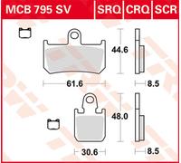 Set di pastiglie freno TRW MCB795 senza patente stradale