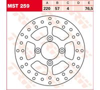 Trw Round Mbk Doodo 125 03 Front Brake Disc Argento