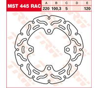 TRW Lucas Brake disc MST445RAC, rigido