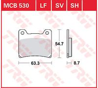 TRW MCB530 BRAKE PAD ALLROUND ORGANIC STANDARD YAMAHA RD 350 LC YPVS 1983