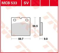 TRW Kit pastiglie freni MCB533SV – Rivestimento sinterizzato frontale per BMW R65 Monolever R80 RT