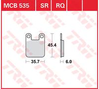 TRW MCB535 BRAKE PAD ALLROUND ORGANIC STANDARD DERBI GP1 50 OPEN 2011