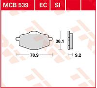 TRW MCB539 BRAKE PAD ALLROUND ORGANIC STANDARD YAMAHA RD 80 LC II 1983