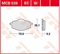 TRW MCB539 BRAKE PAD ALLROUND ORGANIC STANDARD YAMAHA XT 350 1985