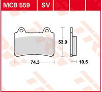 TRW MCB559 BRAKE PAD ALLROUND ORGANIC STANDARD YAMAHA FZR 250 1988