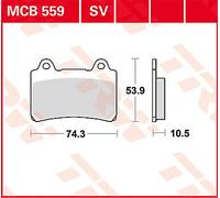 TRW MCB559 BRAKE PAD ALLROUND ORGANIC STANDARD YAMAHA XV 1600 A WILD STAR 1999