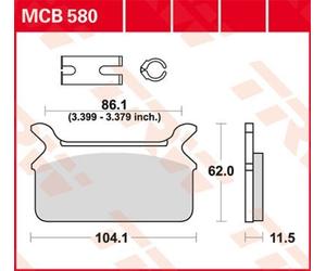 TRW MCB580 Kit pastiglie freni