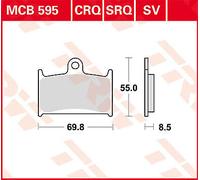 TRW MCB595 BRAKE PAD ALLROUND ORGANIC STANDARD PER SUZUKI RGV 250 GAMMA 1988