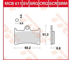 TRW MCB611SCR BRAKE PAD SINTER RACE LONGLIFE YAMAHA YZF-R1 1000 ABS 2019