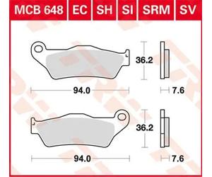 TRW MCB648RSI BRAKE PAD HUSQVARNA FE 501 S 2017