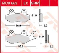 TRW MCB663 BRAKE PAD ALLROUND ORGANIC STANDARD HONDA CBF 250 2005