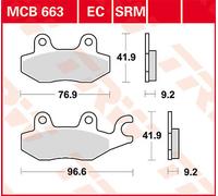 TRW MCB663 BRAKE PAD ALLROUND ORGANIC STANDARD HONDA CBF 250 2006