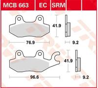 TRW MCB663SRM BRAKE PAD SINTER SCOOTER 125+ KYMCO NEW DINK 125 2015