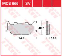 TRW MCB666 BRAKE PAD ALLROUND ORGANIC STANDARD YAMAHA XVS 1300 CU CUSTOM 2014