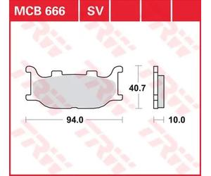 TRW MCB666 BRAKE PAD YAMAHA XV 125 VIRAGO 1998