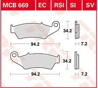 TRW MCB669SI BRAKE PAD SI SINTER OFFROAD YAMAHA YZ 125 2005