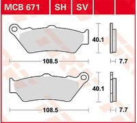 TRW MCB671 BRAKE PAD ALLROUND ORGANIC STANDARD BMW K 1600 GT ABS SPORT 2014