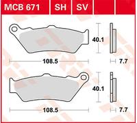 TRW MCB671 BRAKE PAD ALLROUND ORGANIC STANDARD HARLEY XG 750 STREET 2016