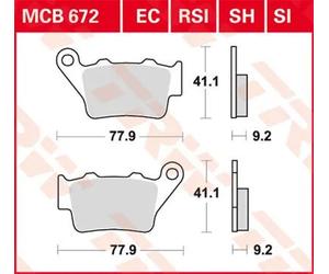 TRW MCB672EC BRAKE PAD ORGANIC OFFROAD KTM SC 625 LC4 SUPERMOTO COMPETITION 2002
